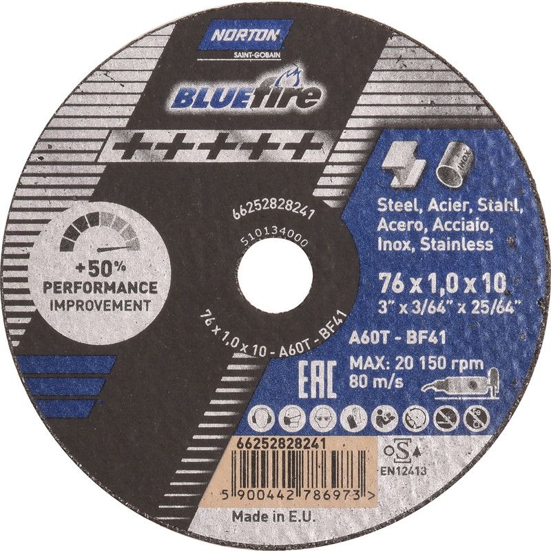 Abrasiv kappeskive Norton NO66252828241; 76x10 mm