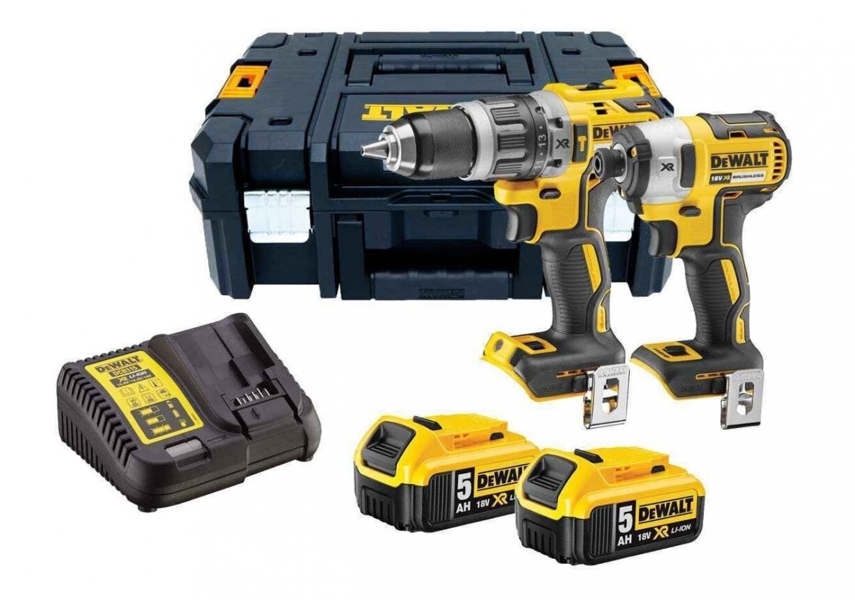 Verktøysett DeWalt DCK266P2LR-QW (DCD796 + DCF887); 18 V; 2x5,0 Ah batt.