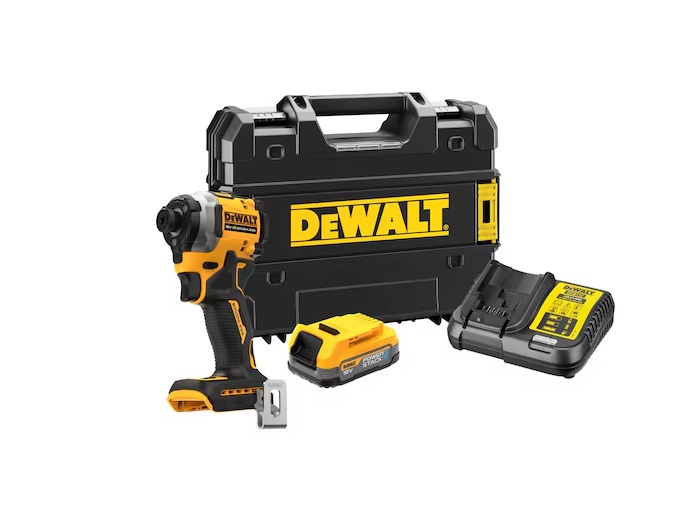 Slagskrutrekker DeWalt DCF850E1T-QW; 18 V; 1x1,7 Ah batt.
