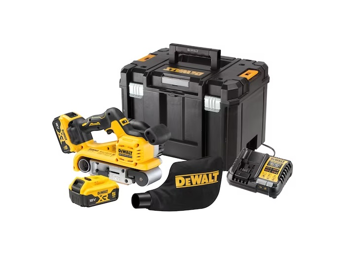 Båndsliper DeWalt DCW220P2-QW; 18 V; 2x5,0 Ah batt.