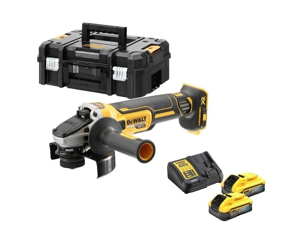 Vinkelsliper DeWalt DCG405H2T-QW; 18 V; 2x5,0 Ah batt.