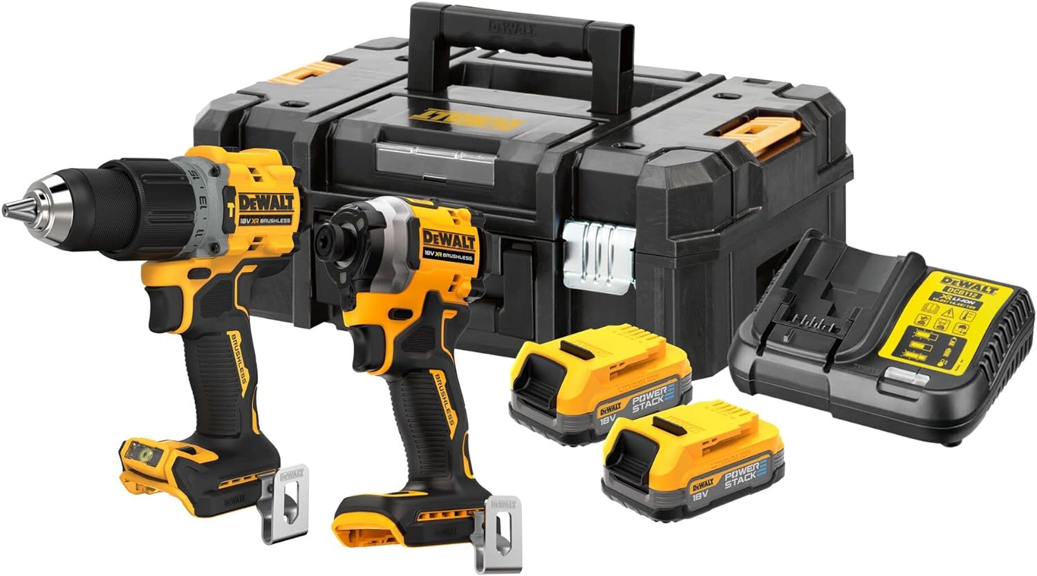 Verktøysett DeWalt DCK2050E2T-QW (DCD805 + DCF850); 18 V; 2x1,7 Ah batt.