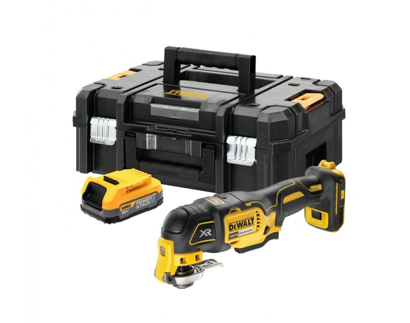 Flerfunksjonsverktøy DeWalt DCS356E1T-XJ; 18 V; 1x1,7 Ah batt.