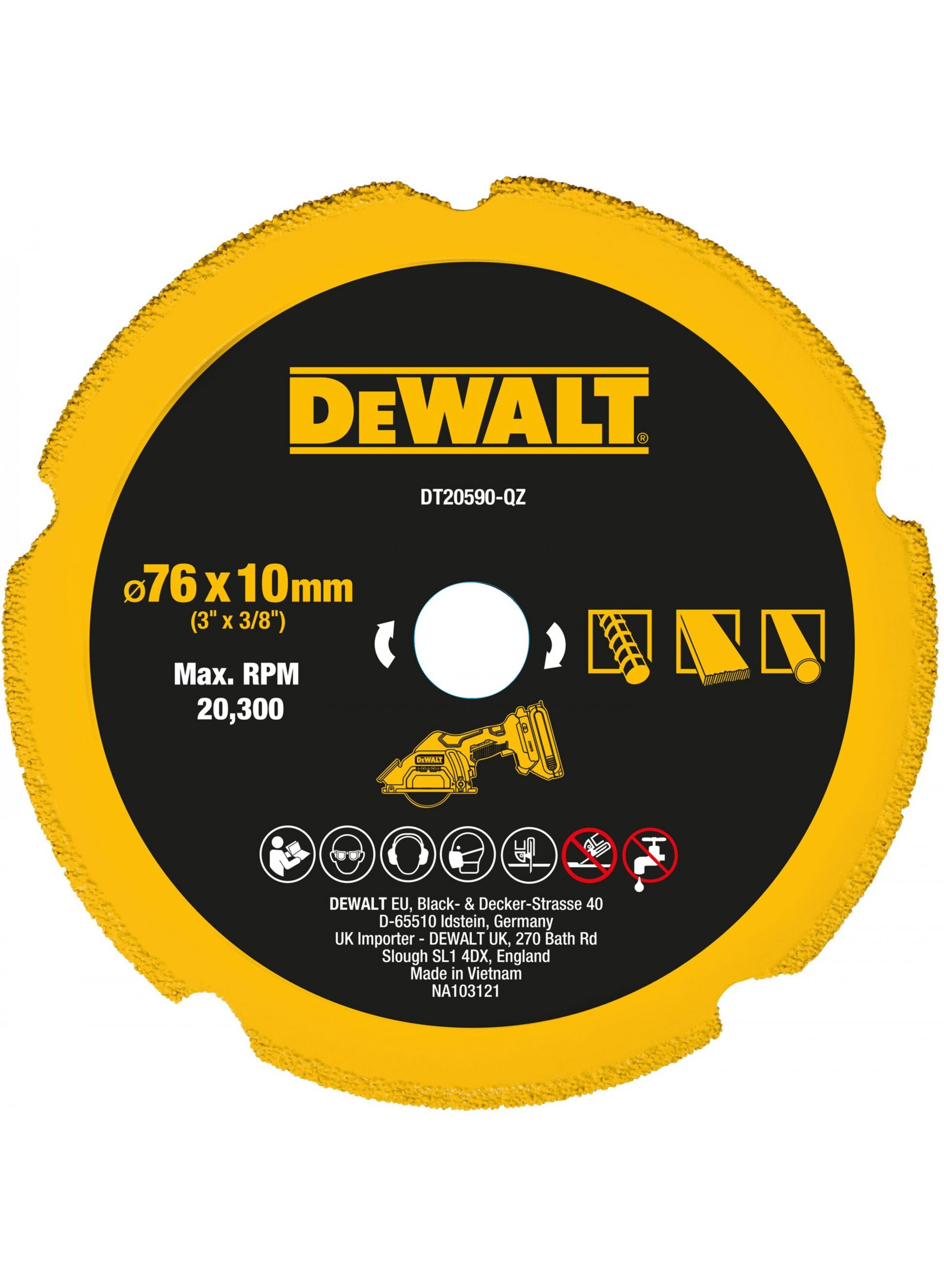 Diamantkappeskive DeWalt DT20590-QZ; 76 mm
