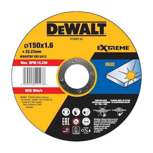 Abrasiv kappeskive DeWalt DT43907-QZ; 150x22,23 mm