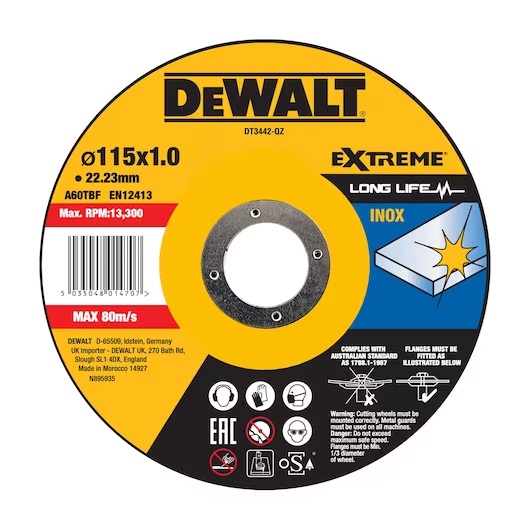 Abrasiv kappeskive DeWalt DT3442-QZ; 115x22,23 mm