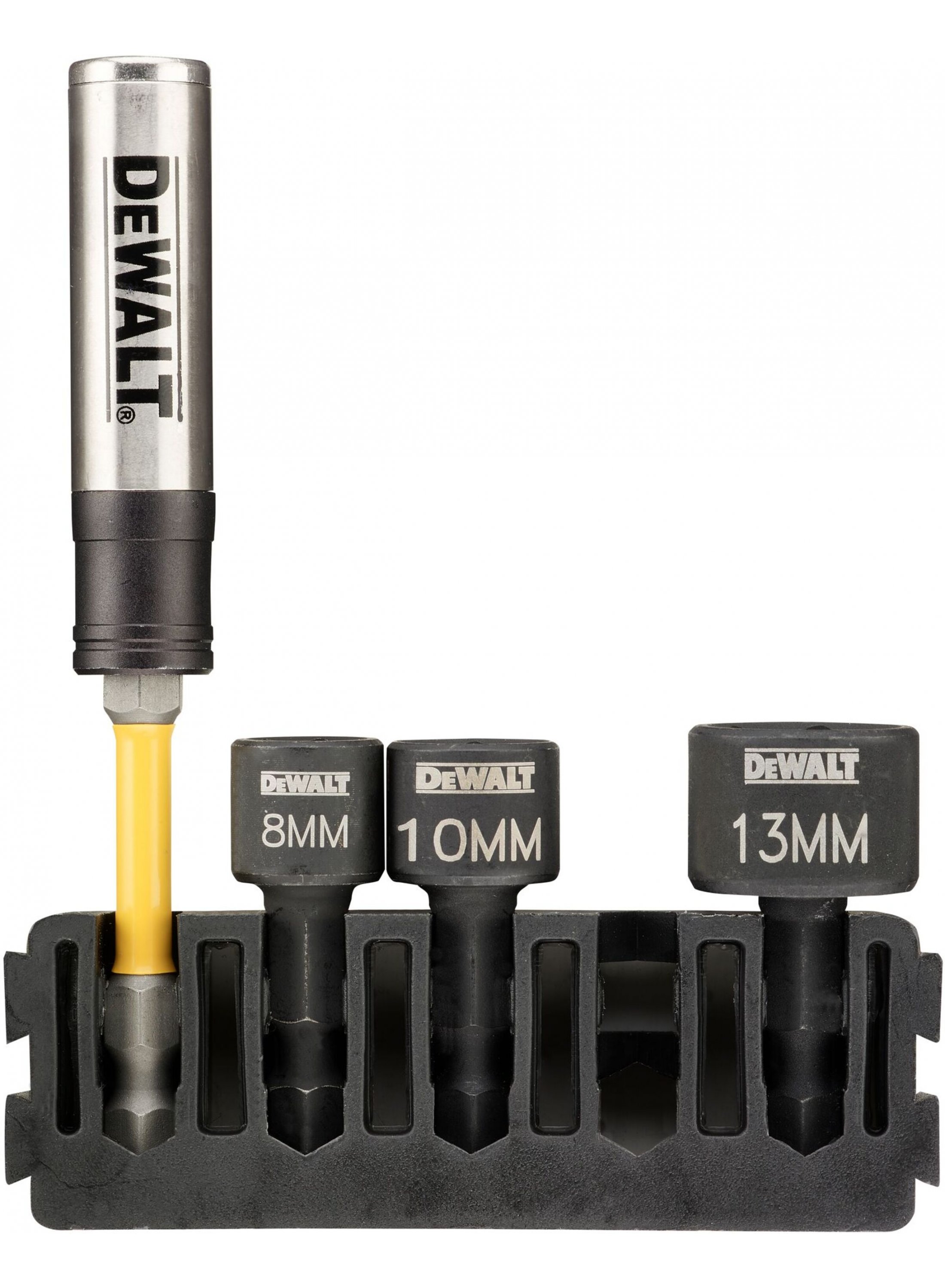 Hylsenøkkelsett DeWalt DT70826-QZ; 8-13 mm; 3 stk. + Magnetholder