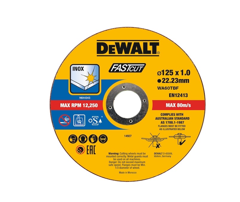 Abrasiv kappeskive DeWalt DT20540-QZ; 125 mm; 100 stk