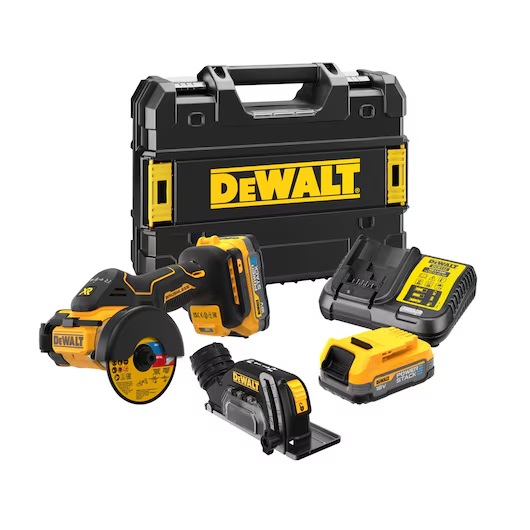 Vinkelsliper DeWalt DCS438E2T-QW; 18 V; 2x1,7 Ah batt.