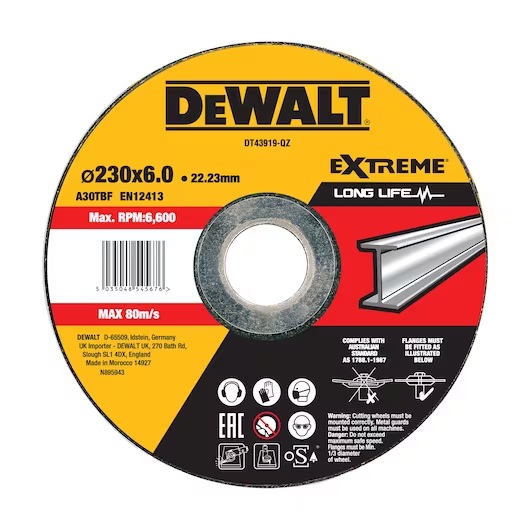 Abrasiv kappeskive DeWalt DT43919-QZ; 230x22,23 mm