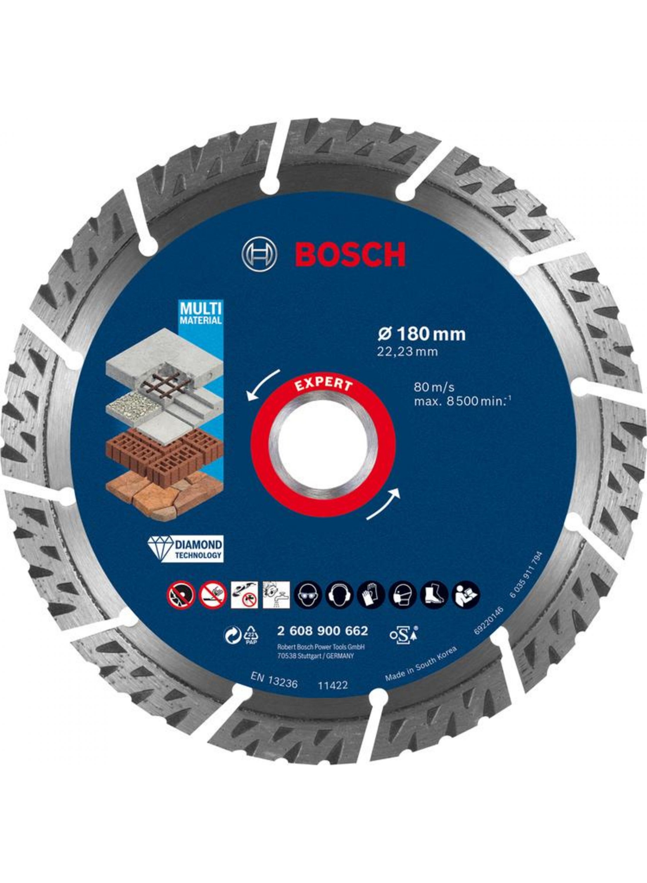 Diamantkappeskive Bosch 2608900662; 180x22,23 mm