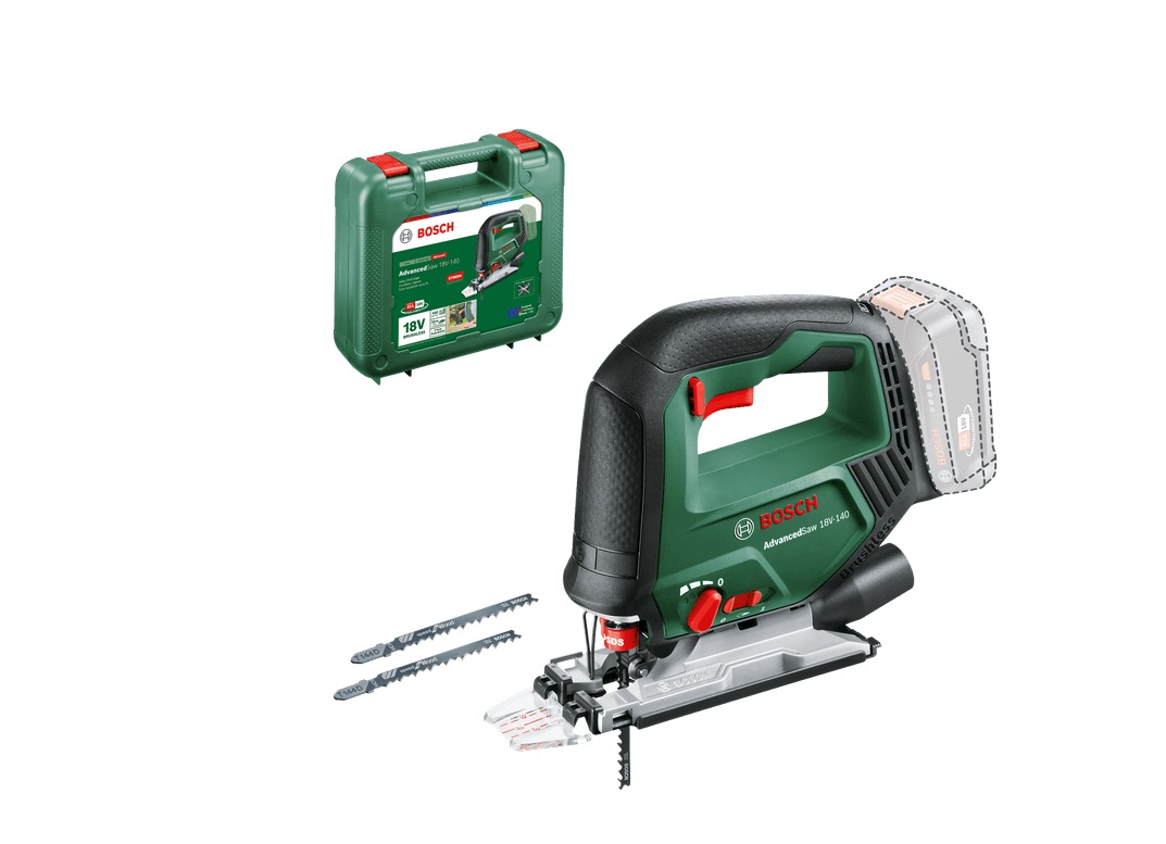 Batteridrevet stikksag Bosch Advanced Saw 18V-140; 18 V (Uten batteri og lader) + koffert