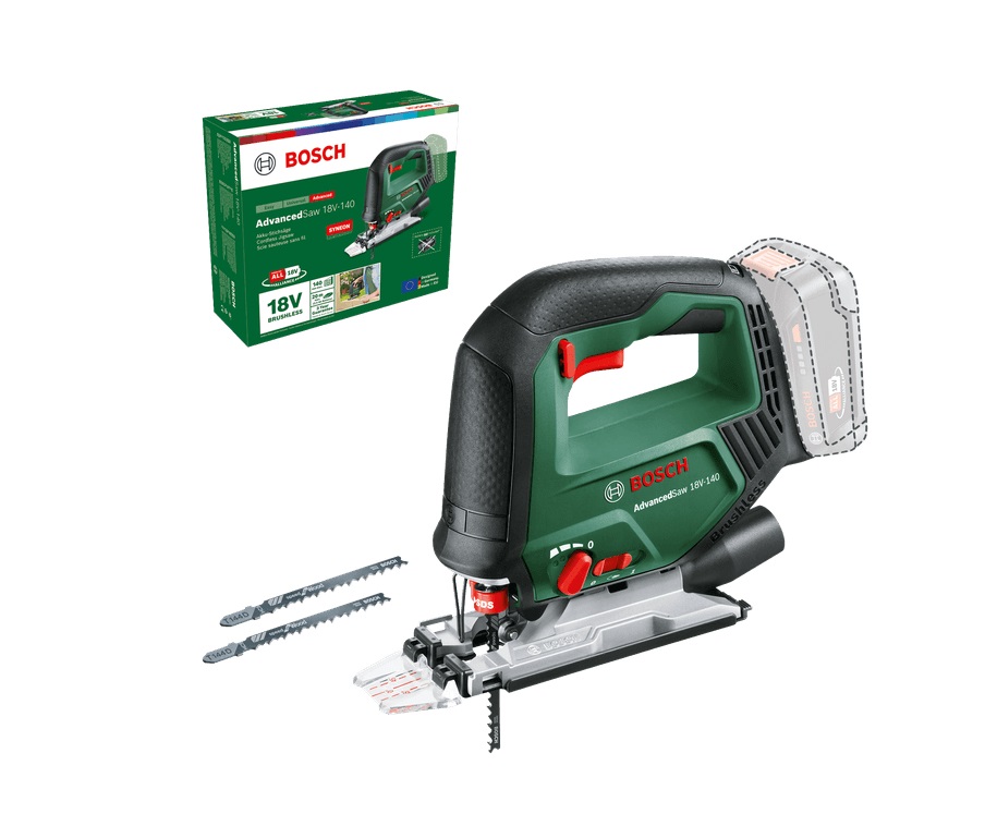 Batteridrevet stikksag Bosch Advanced Saw 18V-140; 18 V (uten batteri og lader)
