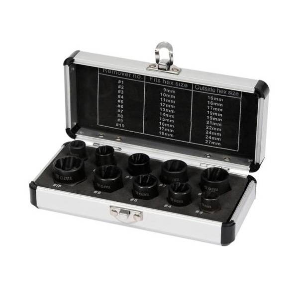 Hylsenøkkelsett Yato YT-06031; 9-19 mm; 10 stk
