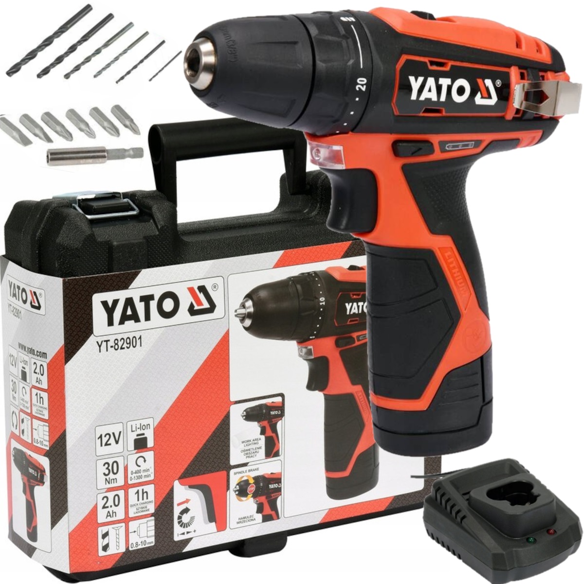 Skrutrekker/bor Yato YT-82901; 12 V; 1x2,0 Ah batt.