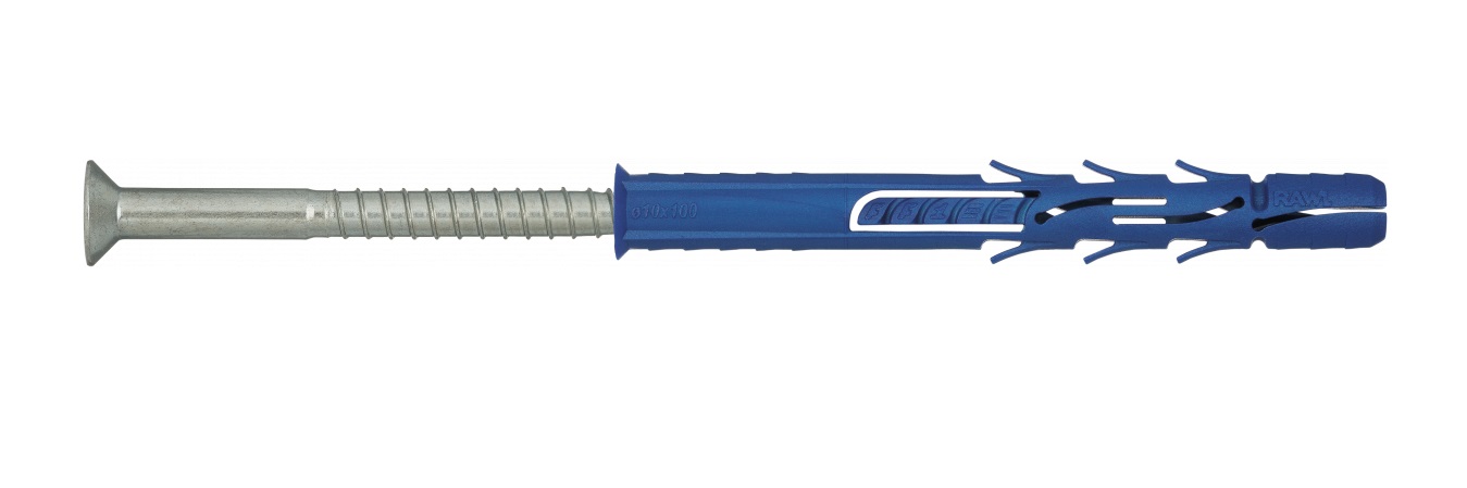 Nylonplugg med skrue RawlPlug R-FF1-N-10L140; 9,8x140 mm; 7,0x147 mm; T40; 25 stk