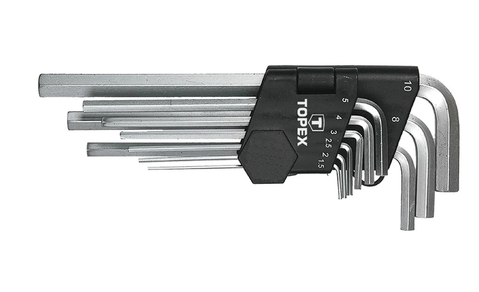 Unbrakonøkler Topex 35D956; 1,5-10 mm; 9 stk