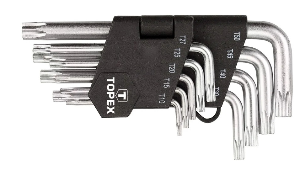 Unbrakonøkler Topex 35D960; T10-T50; 9 stk