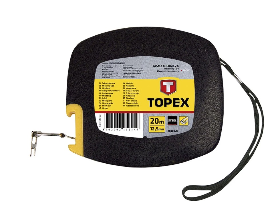 Målerulle Topex 28C412; 12,5 mm; 20 m