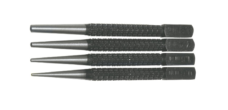Meiselsett Topex 03A440; 0,8-3,2 mm; 4 stk; for negler