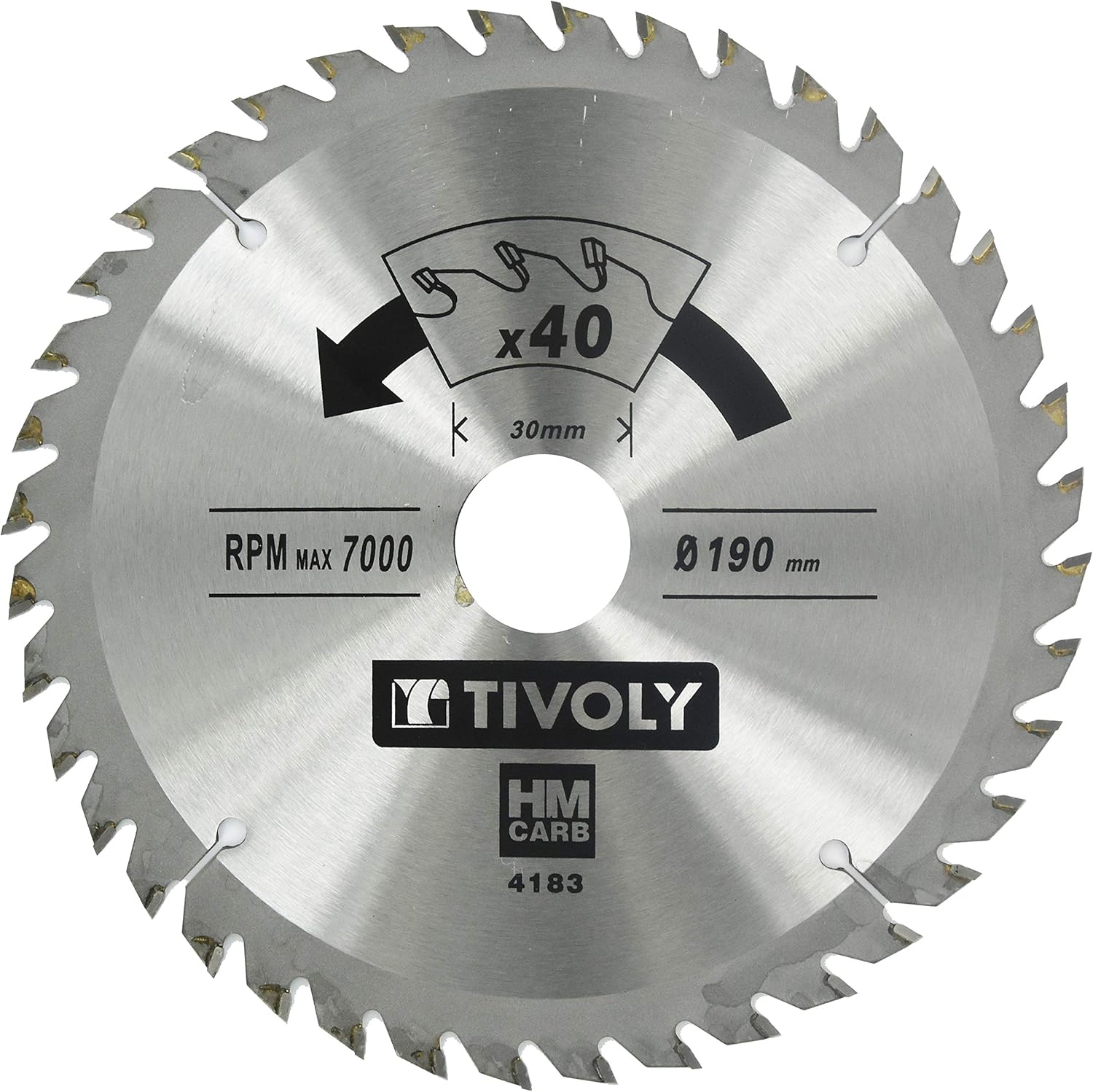 Sagblad for tre Tivoly XT50514004183; 190 mm; Z40; 15°