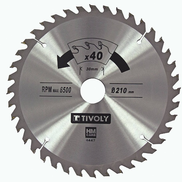 Sagblad for tre Tivoly XT50514004447; 210 mm; Z40; 15°