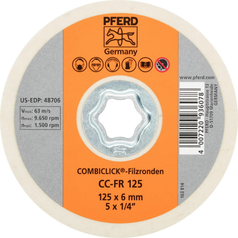 Poleringsskiver PFERD 936078; 125 mm