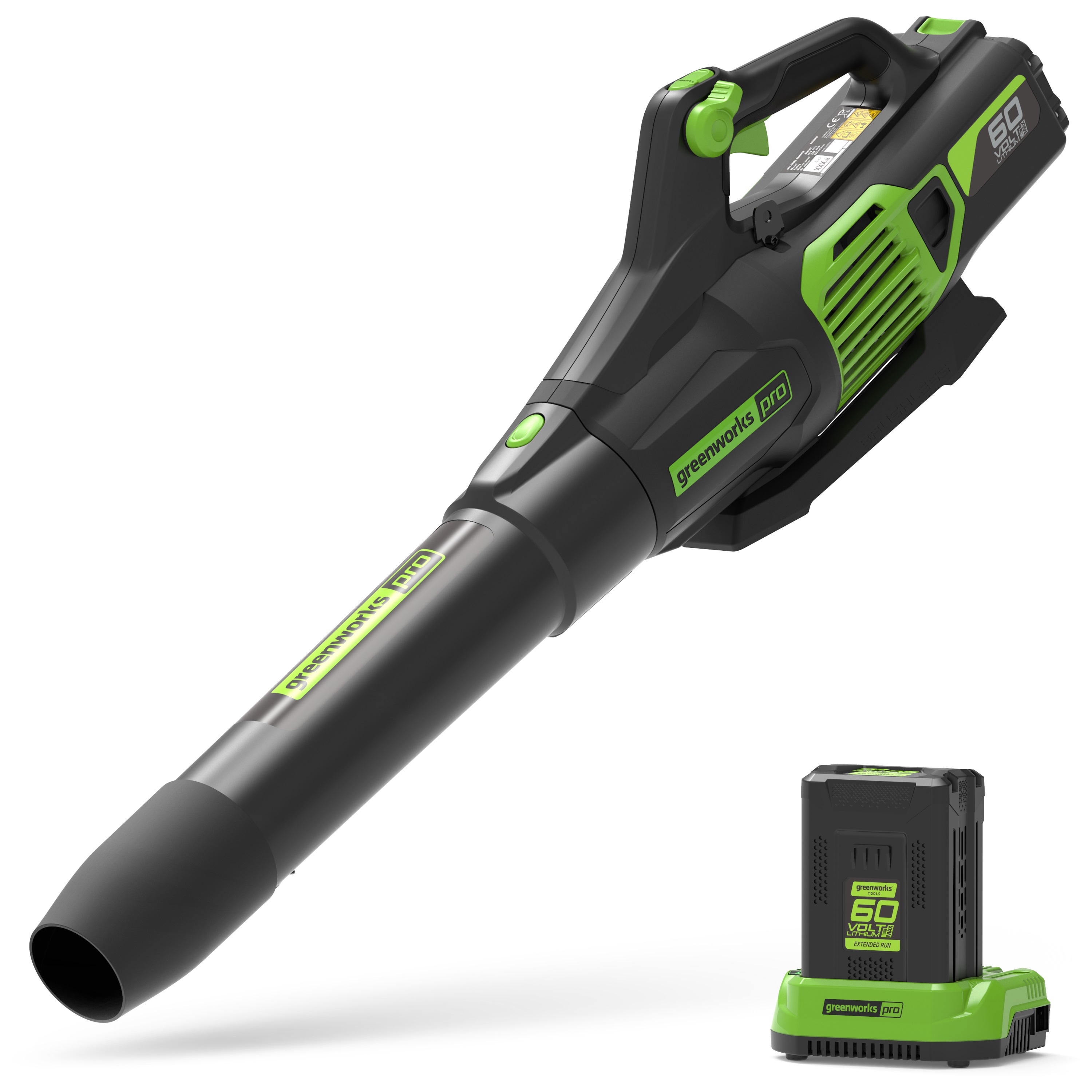 Batteridrevet løvblåser Greenworks GD60ABK4; 60 V; 1x4,0 Ah batt.