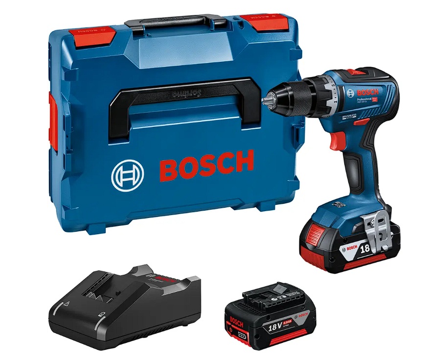 Batteridrevet borskrutrekker Bosch GSR 18V-55; 18 V; 2x5,0 Ah batt.