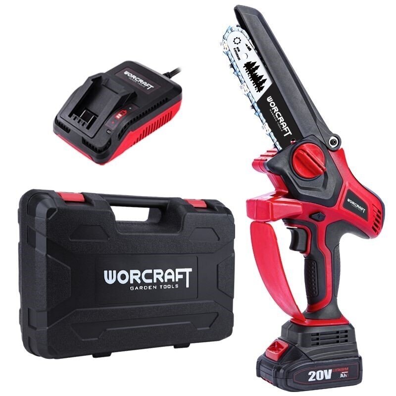 Motorsag for beskjæring av grener Worcraft CHSS20LiBPN; 20 V; 1x4,0 Ah batteri.; 15 cm sverd + koffert