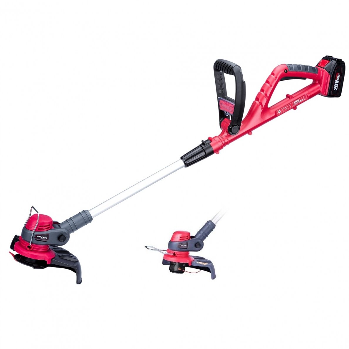 Gresstrimmer Worcraft CGTS20LIDB; 20 V; 1x4,0 Ah batt.