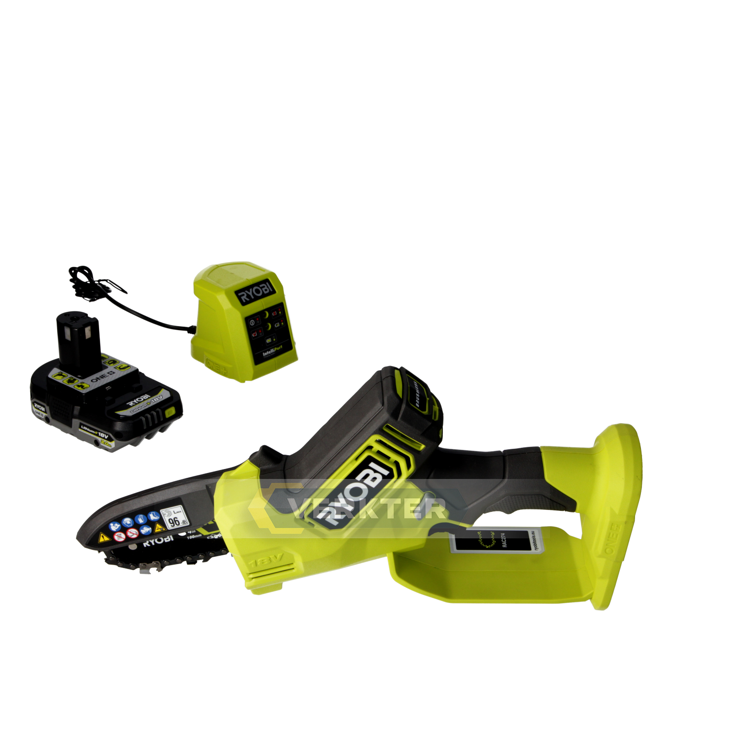 Motorsag for beskjæring av grener Ryobi RY18PSX10A-120; 18 V; 10 cm; 1x2,0 Ah batt.