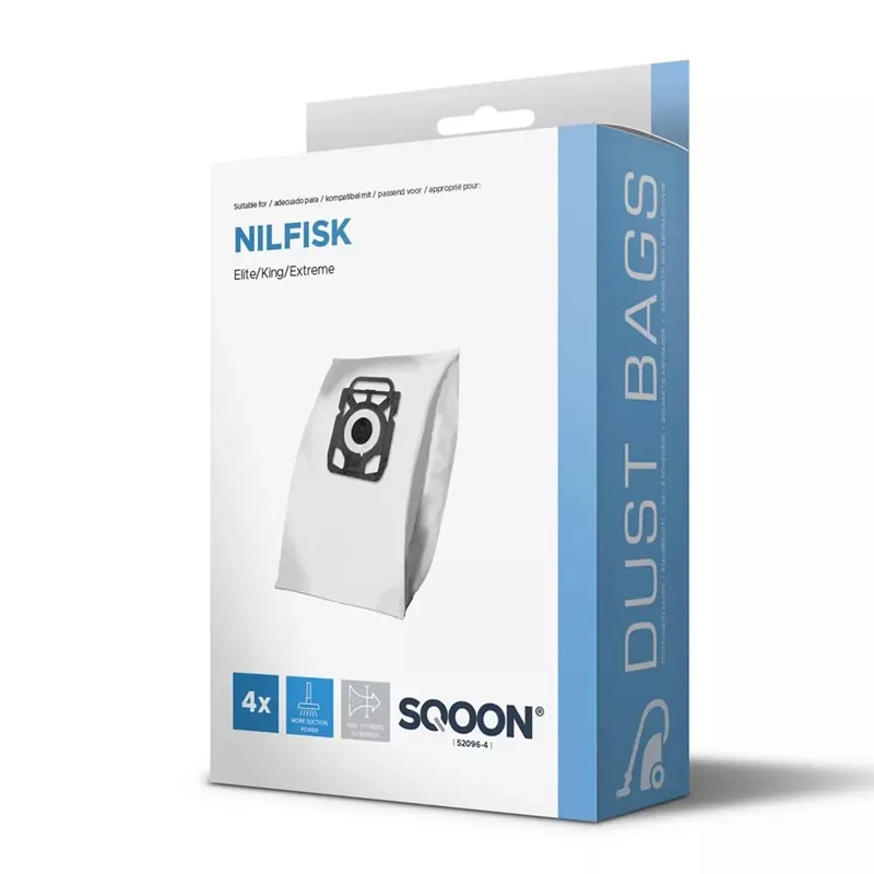 Støvpose SQOON 52096-4; Nilfisk King/Extreme 3-D; 4 stk
