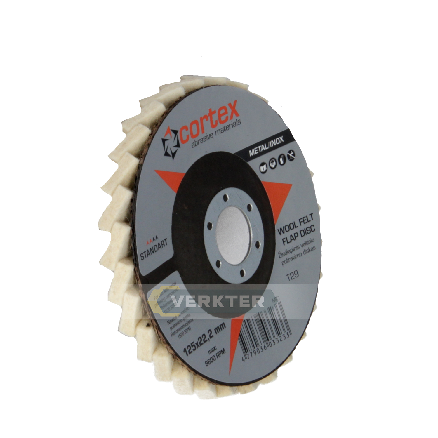 Polérskive Cortex Standart; 125x22,2 mm; lamelltype
