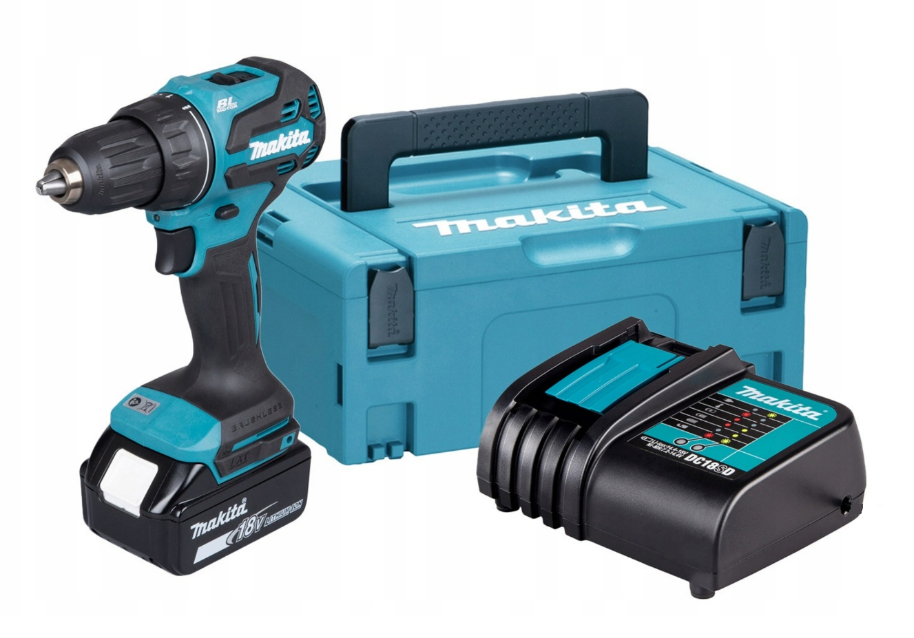 Slagskrutrekker / bor Makita DHP490SF1J; 18 V; 1x3,0 Ah batt.