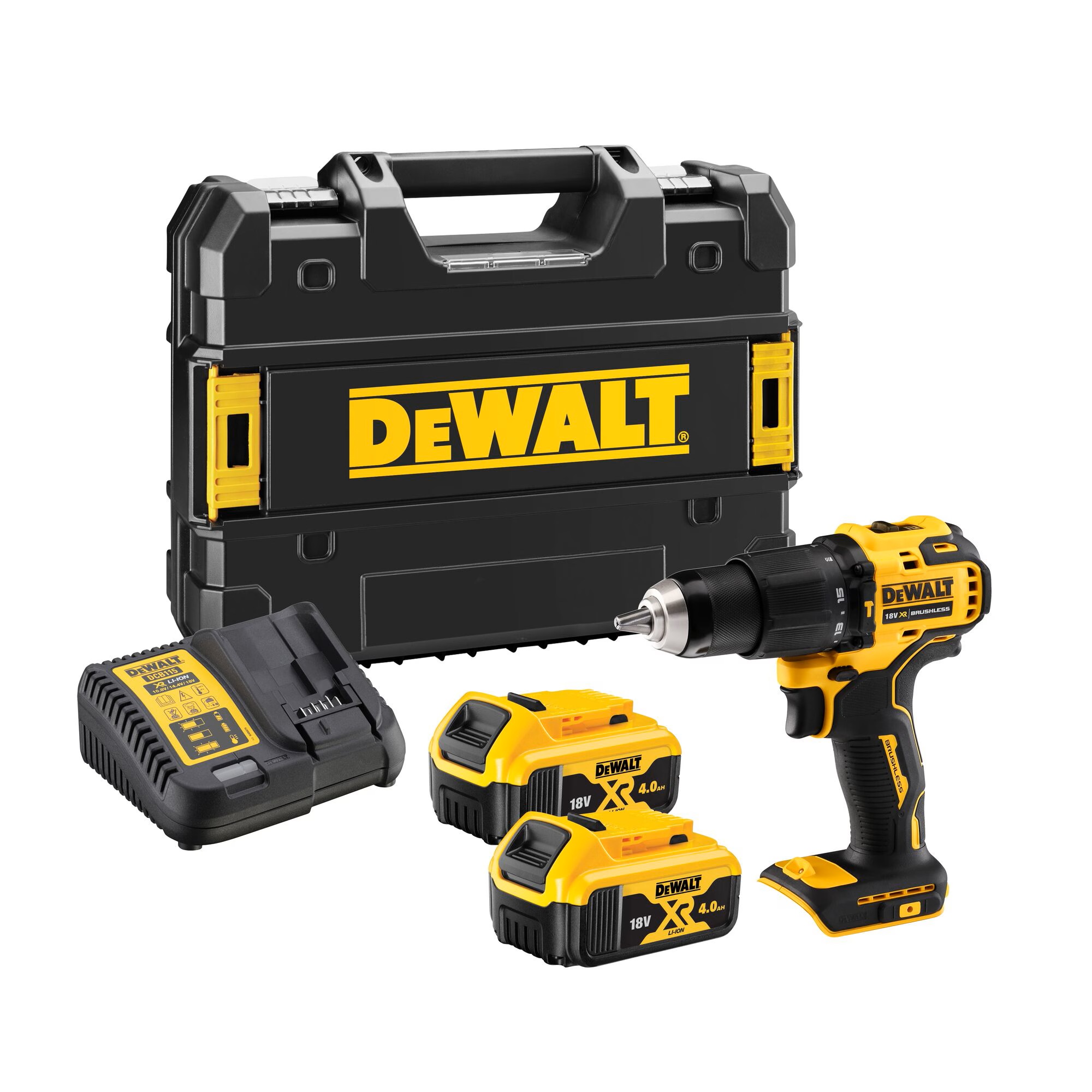 Slagskrutrekker / bor DeWalt DCD709M2T; 18 V; 2x4,0 Ah batt.