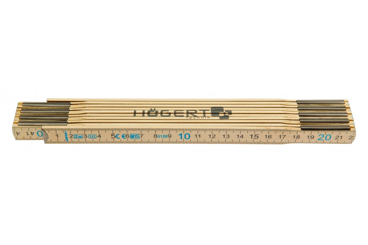 Tre sammenleggbar linjal Hogert HT4M262; 2 m