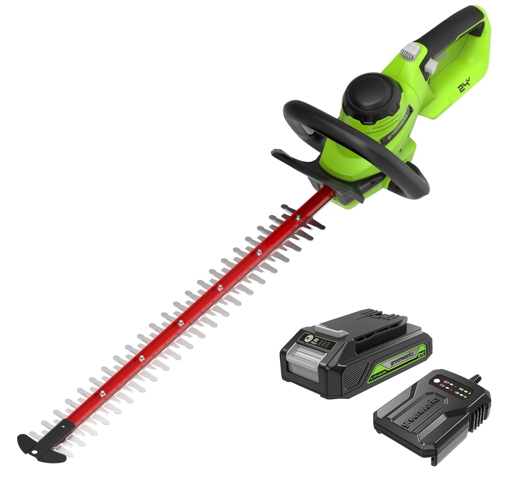 Busksaks Greenworks G24HT56IIK2; 24 V; 56 cm; 1x2,0 Ah batt.