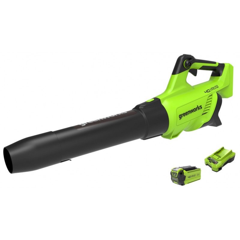 Batteridrevet løvblåser Greenworks G40ABK2II; 40 V; 1x2,0 Ah batt.