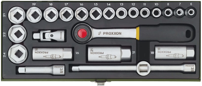 Verktøysett Proxxon 3/8''; 24 stk