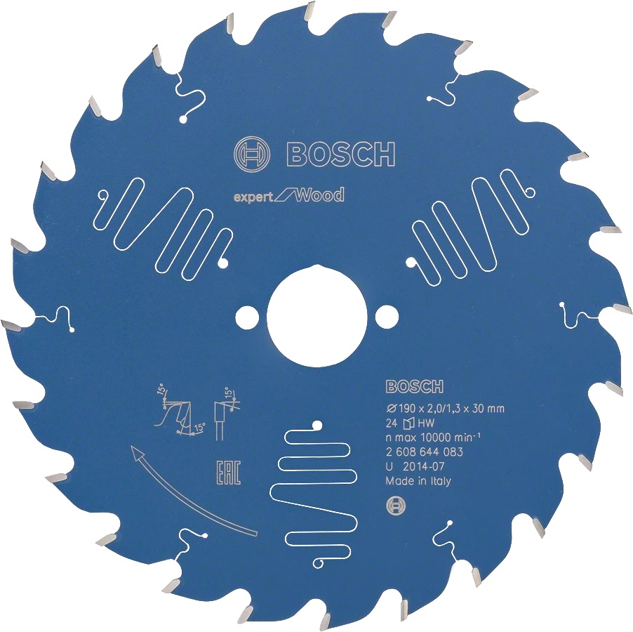 Kappeskive Bosch 2608644083; 190x30 mm; Z24