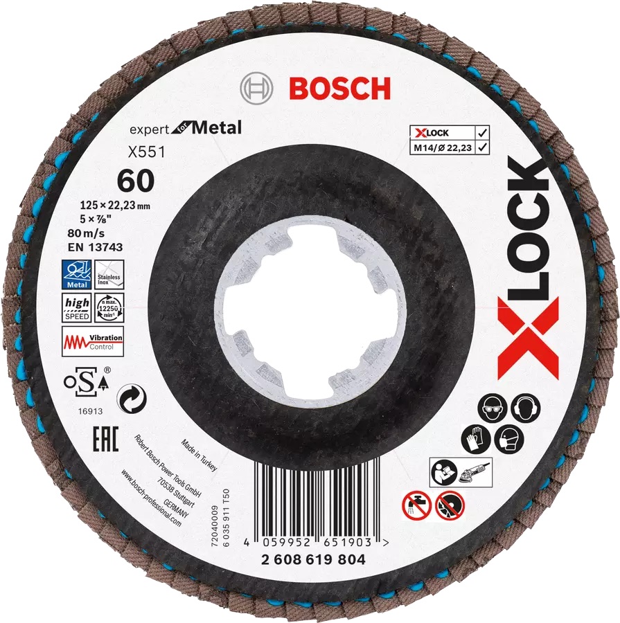 Lamellrondeller Bosch X551; 125 mm; K60