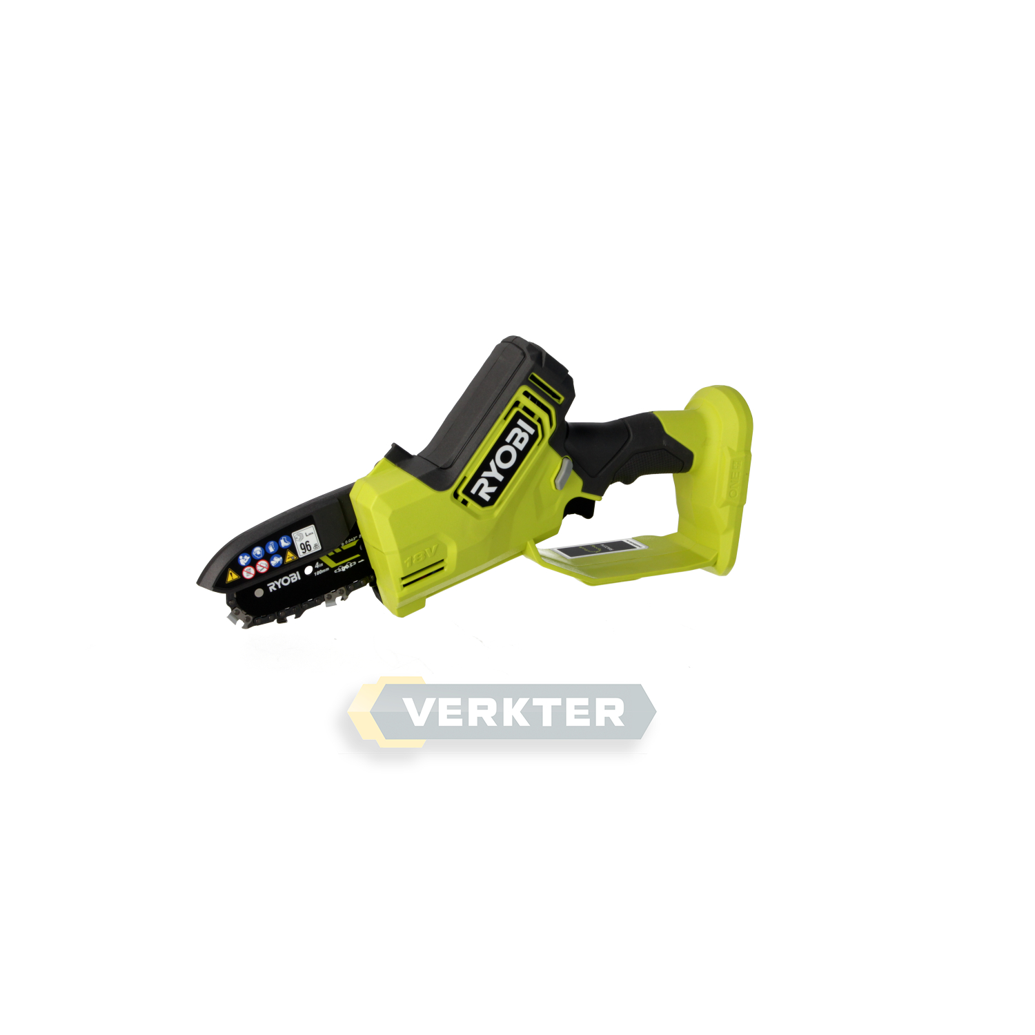 Motorsag for beskjæring av grener Ryobi RY18PSX10A-0; 18 V; 10 cm sverd (uten batteri...
