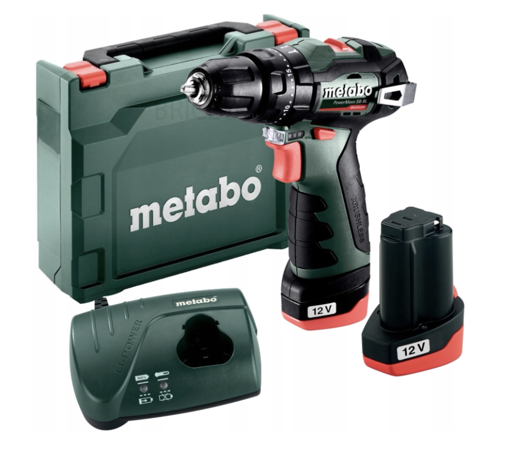 Slagskrutrekker / bor Metabo PowerMaxx SB BL; 12 V; 2x2,0 Ah batt.