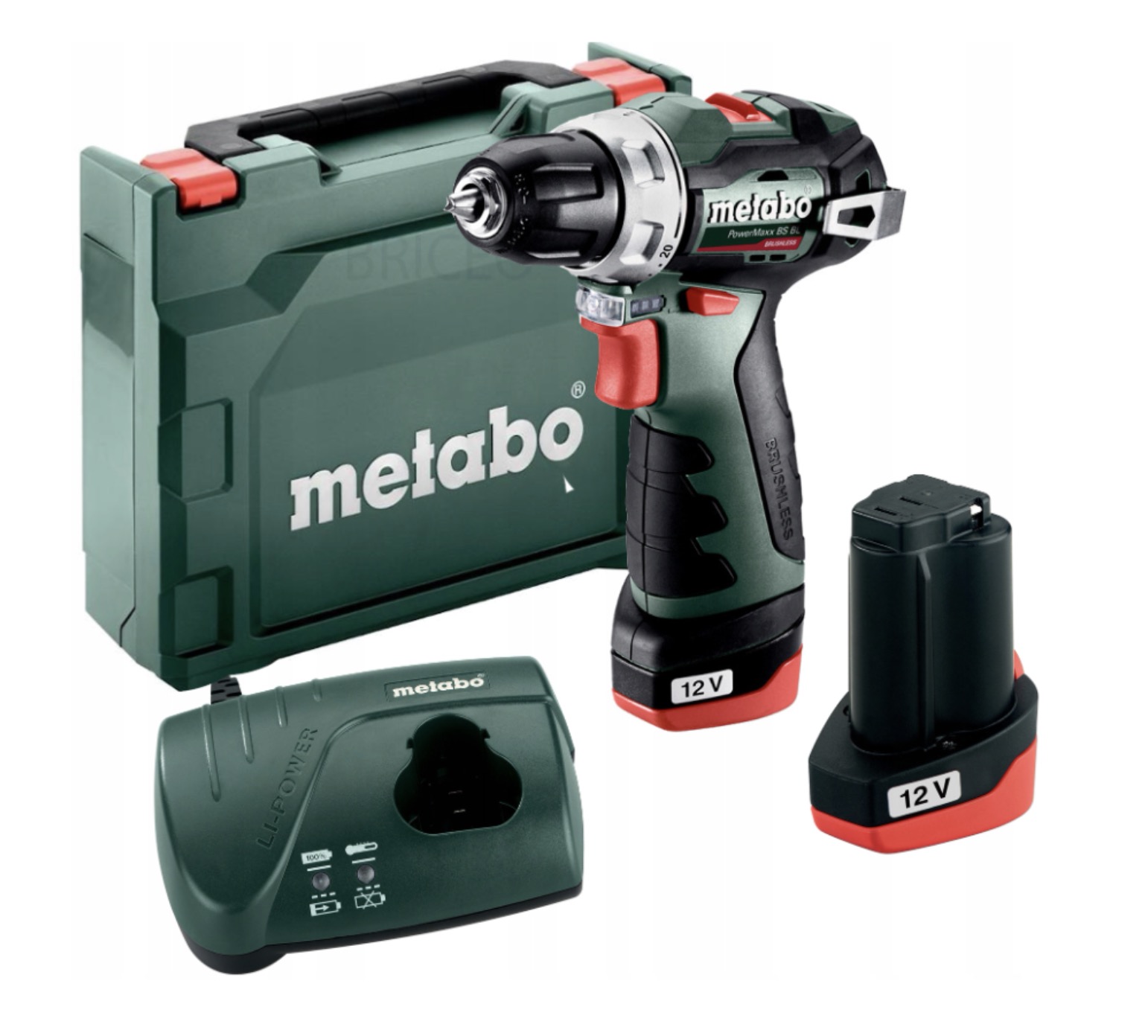 Skrutrekker/bor Metabo PowerMaxx BS BL; 12 V; 2x2,0 Ah batt.