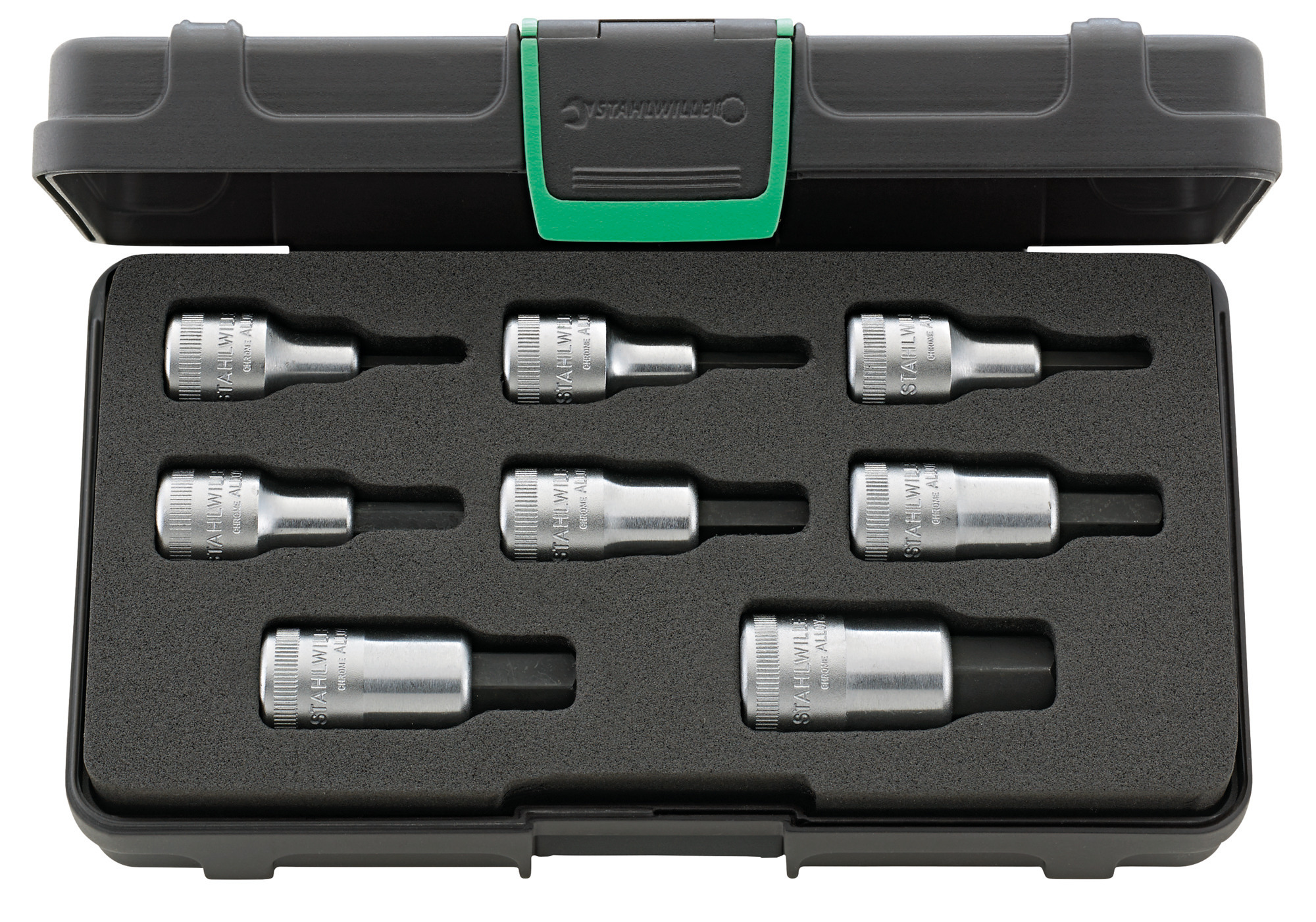 Stikkontakt og bitsett Stahlwille 91331216; 1/2''; 5-17 mm; 8 stk