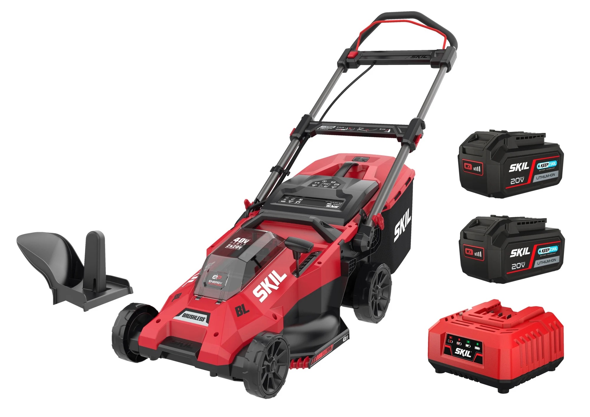 Gressklipper Skil 0140 BA; 2x18 V; 2x4,0 Ah batt.