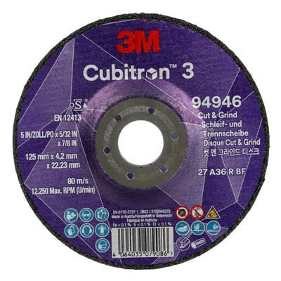 Skjære- / slipeskive 3M Cubitron 3 A36 R BF; 125x4,2 mm