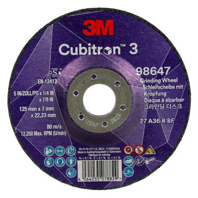 Slipeskive 3M Cubitron 3 A36 R BF; 125x7 mm