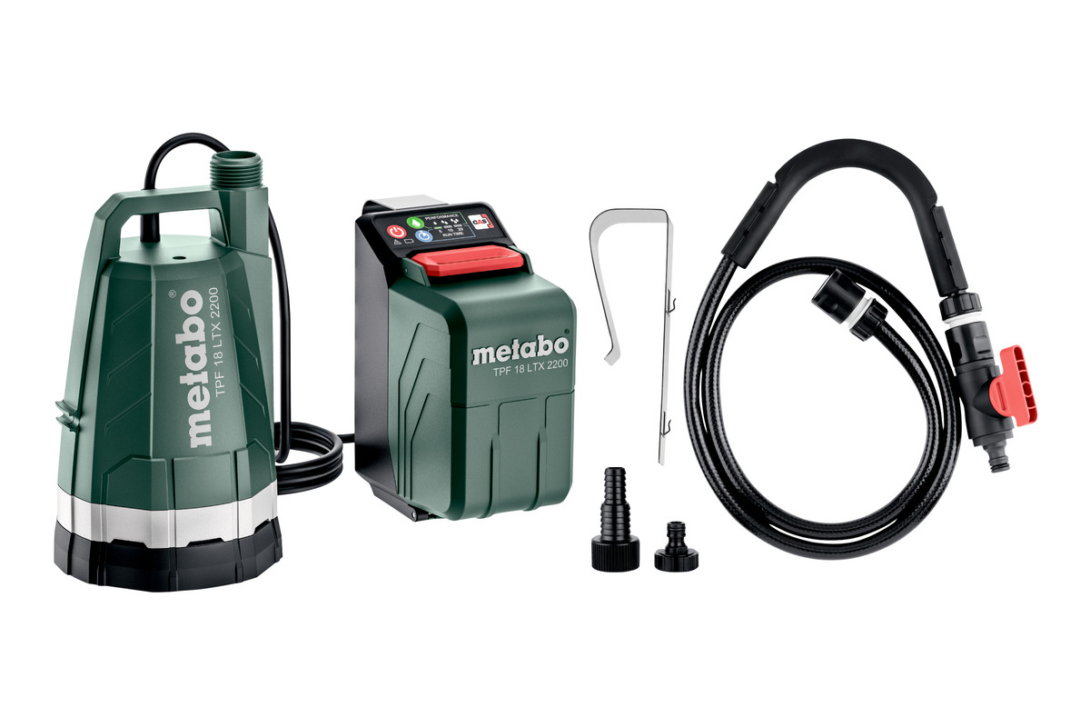 Vannpumpe Metabo TPF 18 LTX 2200; 18 V (uten batteri og lader)